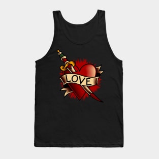 OldSalt American Traditional Love Heart Banner Tattoo Tank Top